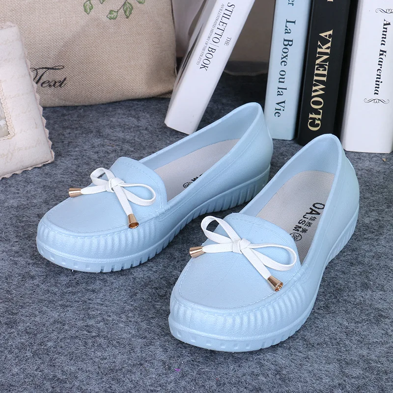 Solid White Plastic Women Shoes Soft Bottom Comfortable Casual Flat Platform Nurse Plus Size Leisure Sneakers Flats | Обувь