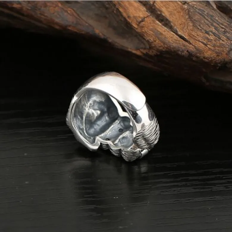 Мужское кольцо на указательный палец S925 пробы серебряное в форме кулака|Кольца| |