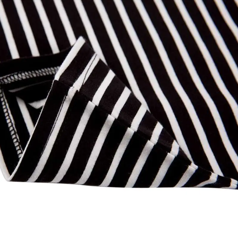 Черно белая полосатая рубашка женская с длинным рукавом Женский