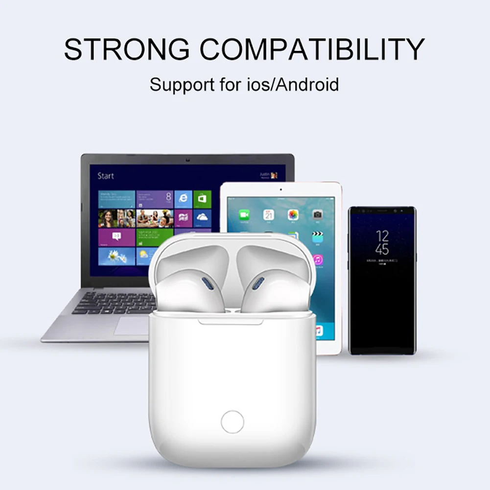 Беспроводная гарнитура Air Plus, набор Bluetooth Smart Touch, открытая Siri 1:1 Air Plus для iPhone XS MAX XR X Andriod Qi, Беспроводная зарядка