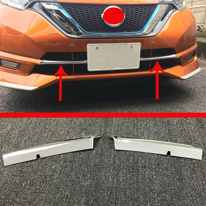

ABS Chrome Front below Grille Cover Trim For Nissan NOTE 2017 2018