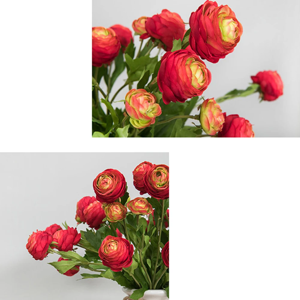 Женские цветы 42 см длинные настоящие на ощупь лампочки Ranunculus Шелковый цветок для