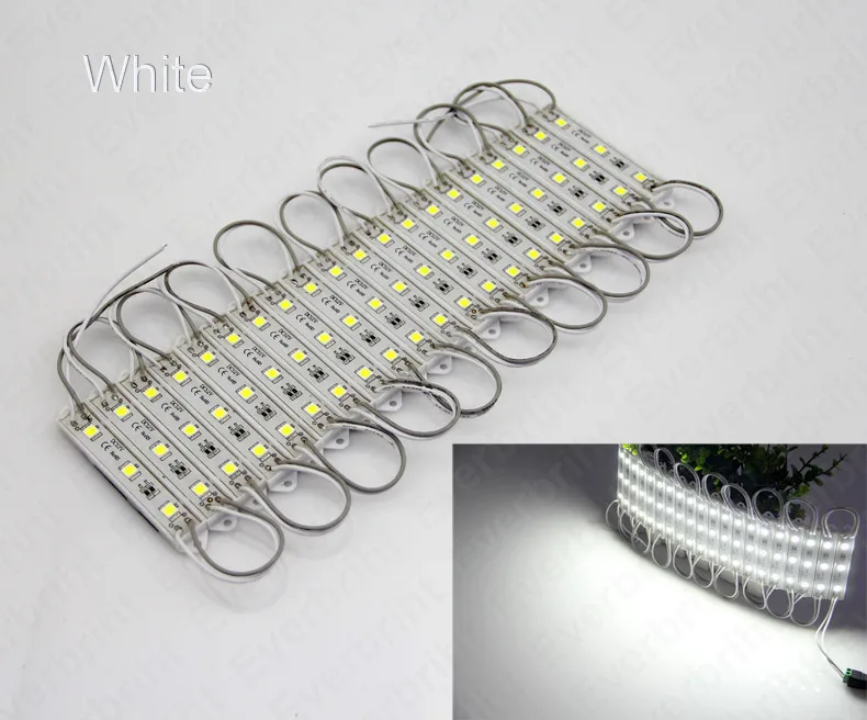 

1000pcs/Lot 5050 LED Module Ultra Bright Led Modules DC 12V SMD 3 Leds Sign Led Backlights For Channel Letters White Warm White
