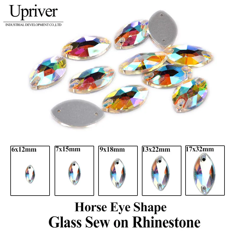 Reuver Horse Eyes Flatback Crystal Button 2 отверстия все SiaeSilver основа AB шитье на стразах|ab sew on