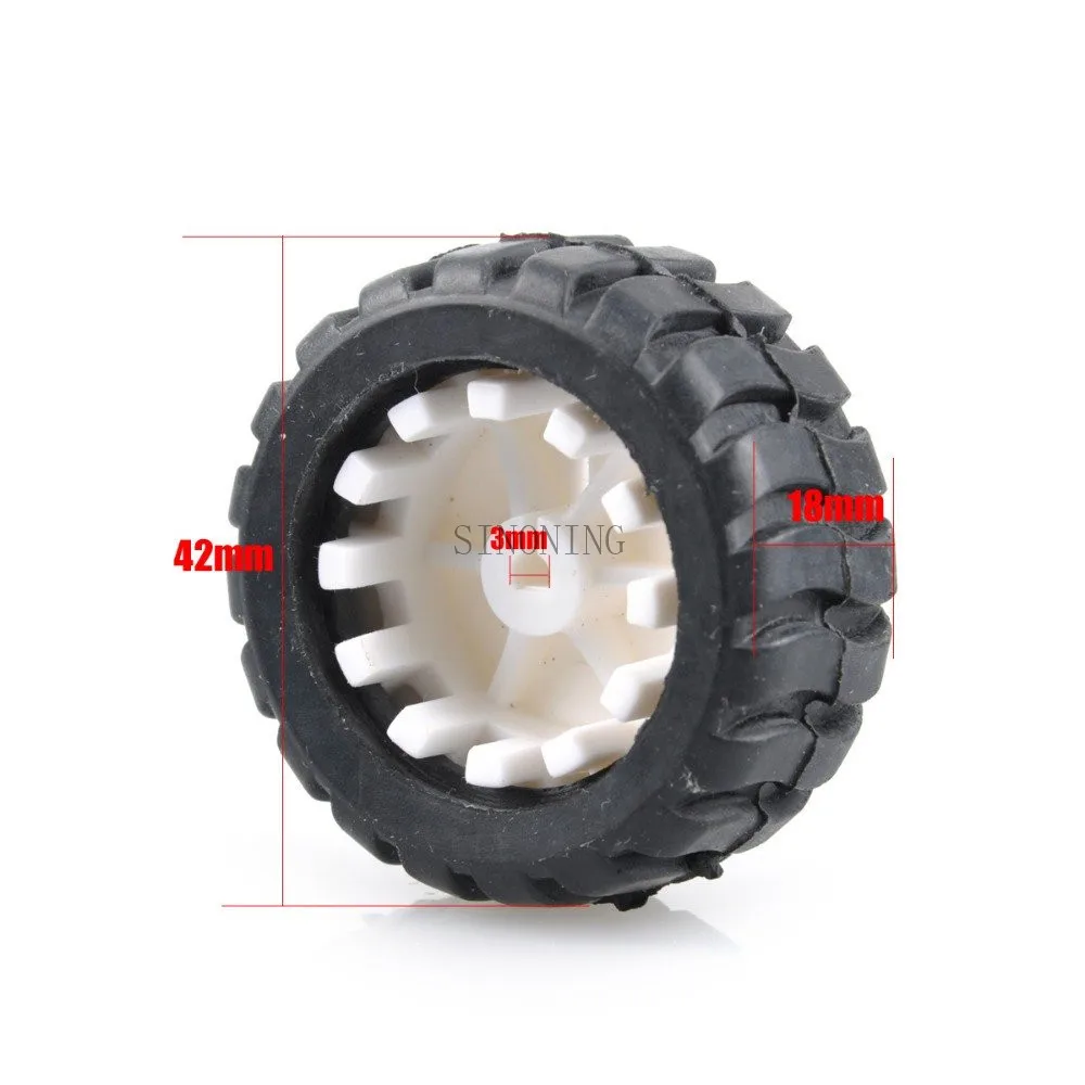 

4pc 43*19*3mm D Hole Small Smart Car Model Tire Wheel Robot DIY Shaft Motor