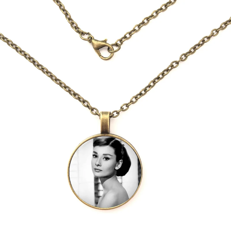Одри Хепберн ФОТО стеклянный купол Подвеска ожерелье ювелирные изделия|Ожерелья