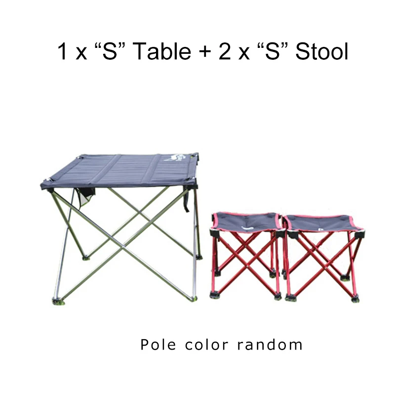 S Table x 2 S stool Пустыня и лиса кемпинг складной стул и табурет алюминиевый сплав открытый пикник для стула «сделай сам» и стол легкий барбекю рыболовные инструменты - Цвет: S Table x 2 S stool