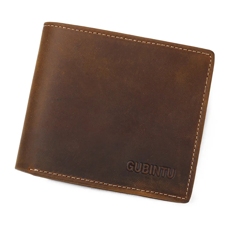 Классические мужские кошельки из натуральной воловьей кожи Crazy Horse деловой