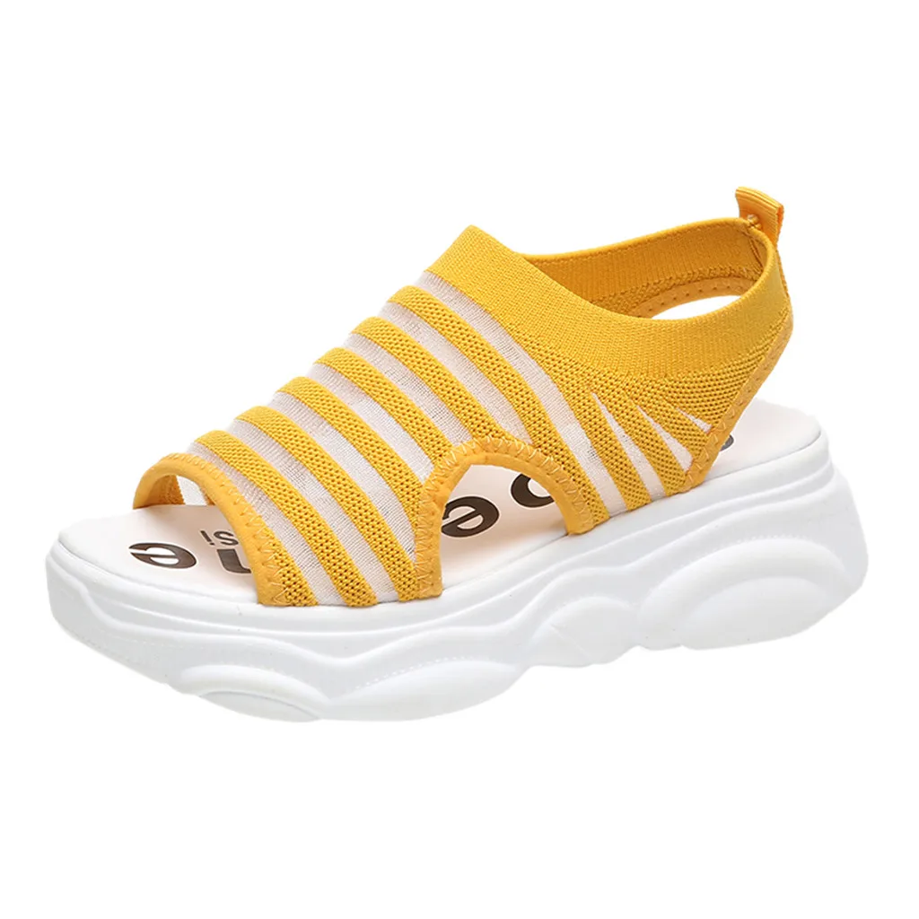 Оранжевый JAYCOSIN Women Sandals Summer New Female Shoes Wedge Comfortable Sandals Ladies Slip-on Sandals Breathable Sandalias 618W - Цвет: Оранжевый
