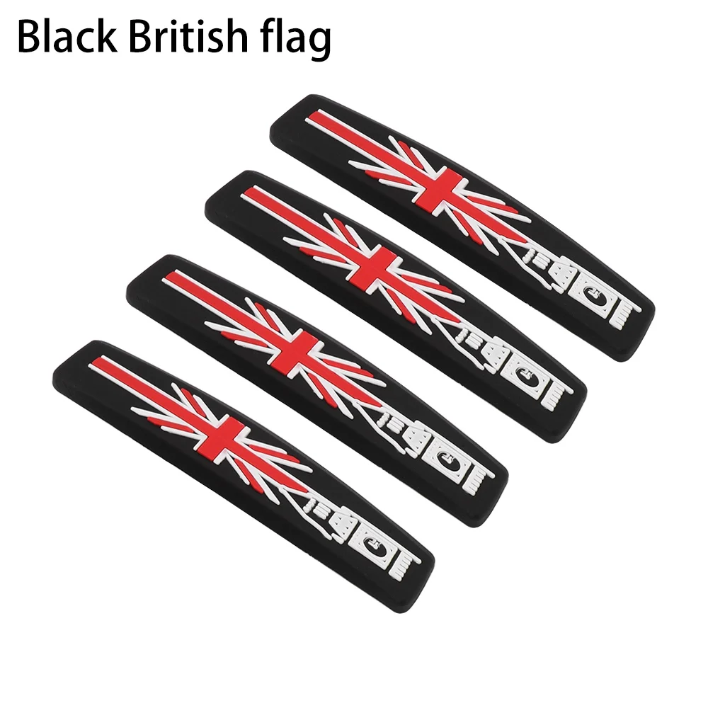 Black British flag 4 шт./компл. флаг двери автомобиля защитная полоса для края царапин протектор Анти-наклейки против столкновения - Цвет: Black British flag