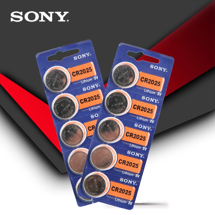 10 шт./лот SONY cr2025 аккумуляторы таблеточного типа cr2025 3V литиевая Батарея для часы с калькулятором Вес весы