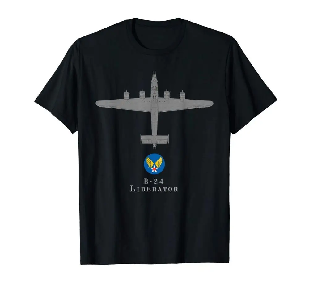 

B-24 Liberator Tech Drawing WwiiT-Shirt Summer 2019 Fashion Cross Fit Short Sleeve Men's Size Sleeve Tops Homme American T Shirt