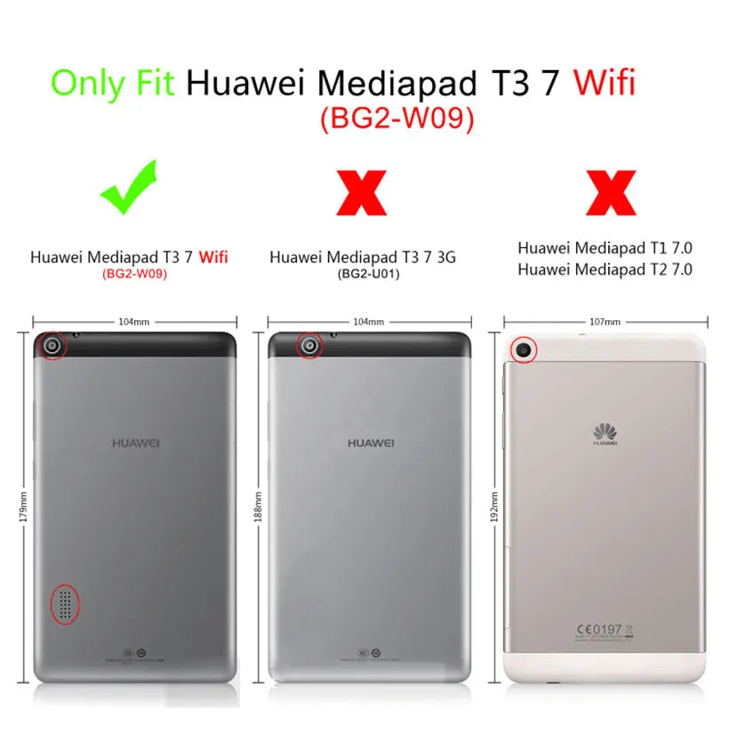 Модная чехол для huawei MediaPad T3 7 0 BG2-W09 WiFi Smart Cover из ПУ кожи планшет Honor Play Pad 2 + пленка