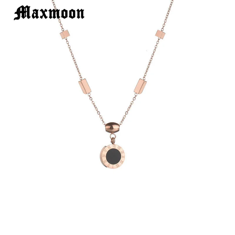 Maxmoon модное женское колье в римском стиле с цифрой нержавеющая сталь 316 L монета