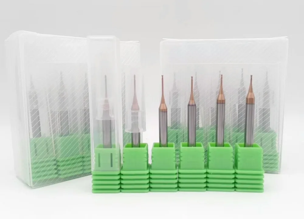 

1pcs 2flute HRC60 degree solid carbide end mill R0.5-R1 long neck ball nose milling cutter for CNC deep processing