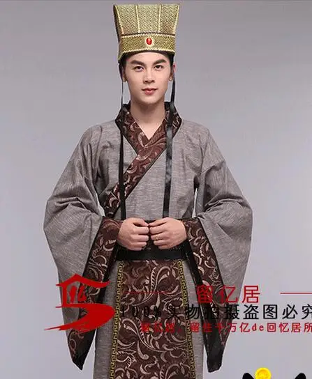 Мужской черный костюм ханьфу древняя одежда мужской китайского династии для