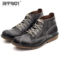 top quality retro genuine leather mens chukka lace up ankle boots winter round toe man fashion cool shoes four season