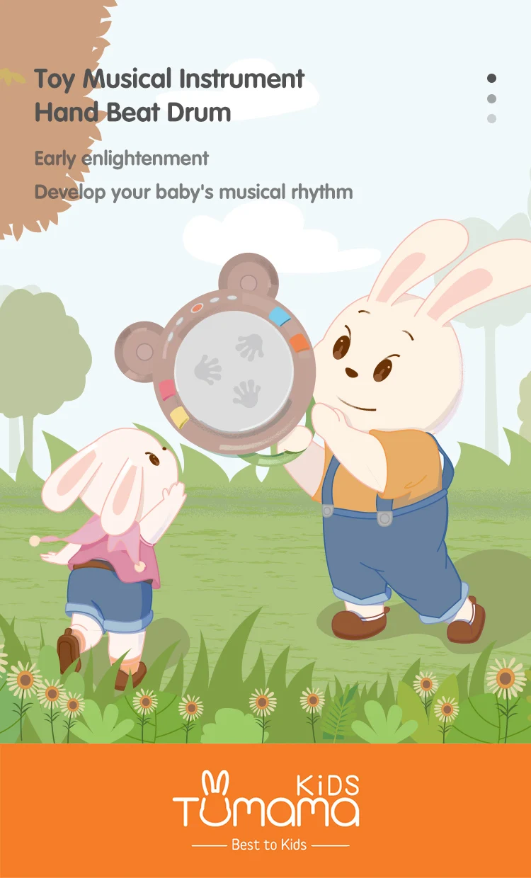 Tumama, музыкальный инструмент, мультипликационный медведь, Многофункциональные Музыкальные игрушки, мягкий светильник, Игрушки для раннего развития, ручной барабан для ребенка