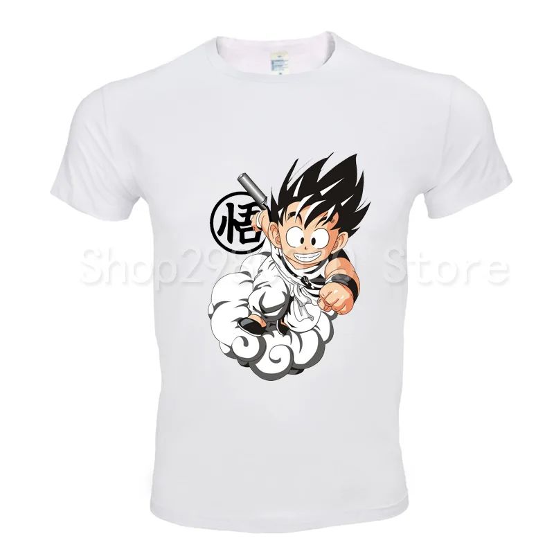 2018 Dragon Ball Z футболка Goku с коротким рукавом О-образным вырезом летние Саян Вегета