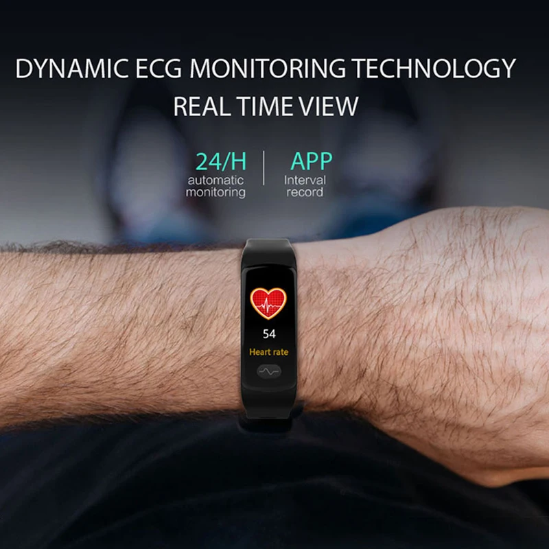 Новые смарт-часы ECG + PPG для мужчин кровяное давление умный Браслет шагомер