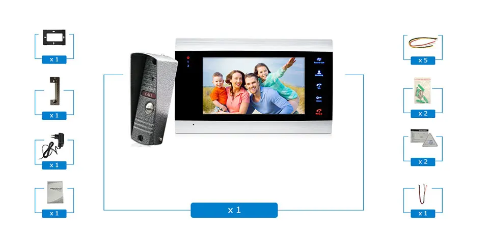JeaTone 7 дюймов видео дверной звонок монитор домофон с 1200TVL наружная камера IP65 домофон система Поддержка Камера видеонаблюдения