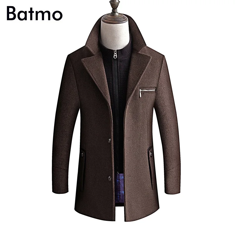 Новое поступление 2019 зимнее высококачественное шерстяное пальто BATMO для мужчин