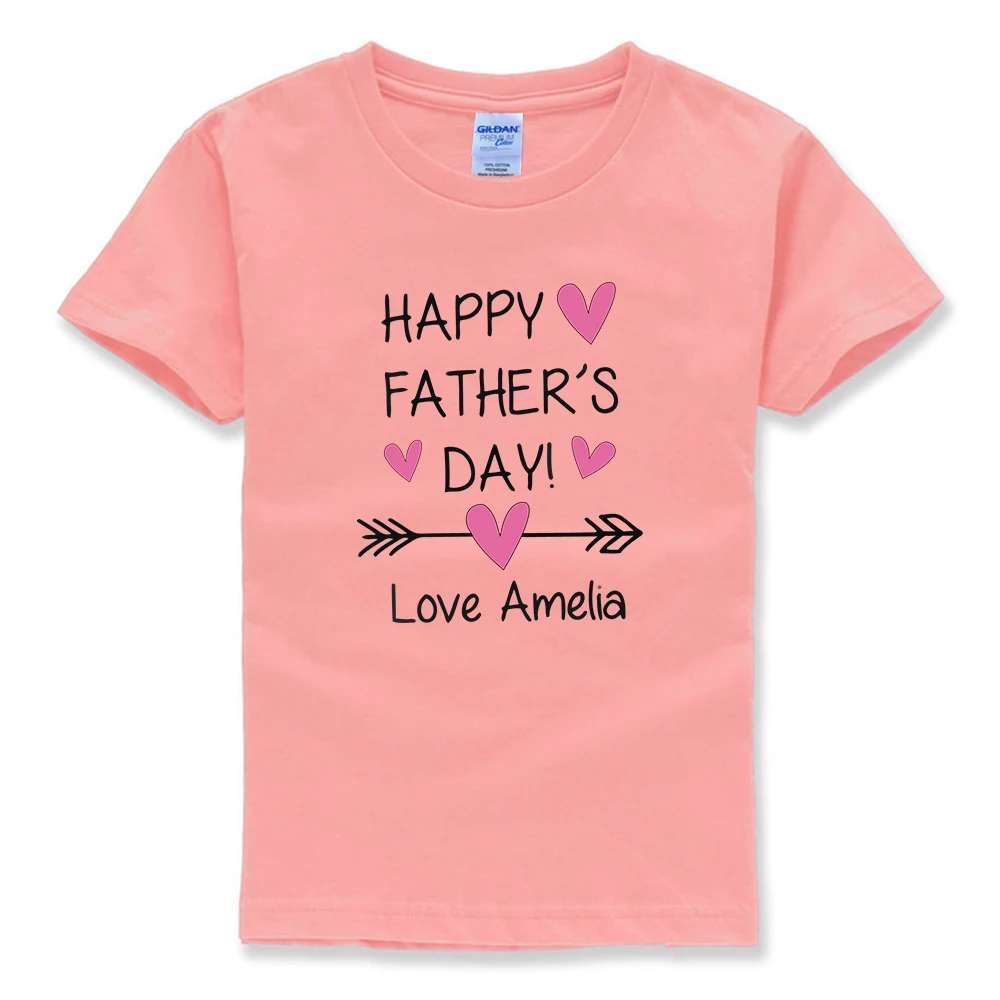Персонализированная футболка на день счастливого отца для девочек детская