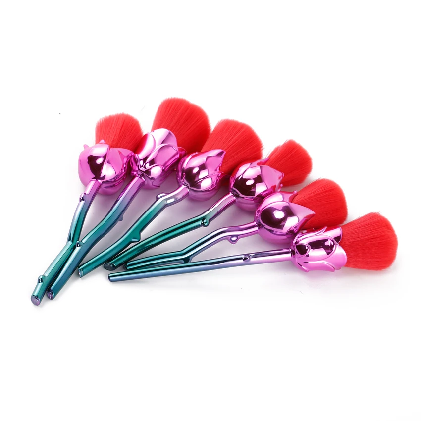 Градиент Цвет 6 шт. Золотая Роза в форме Макияж Расчёски для волос Основа