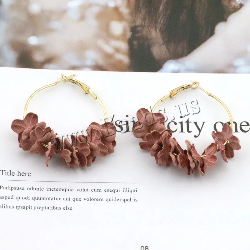 New Fashion Fabric Flower Drop Earrings For Women Girls 2018 Statement Earring Jewelry Oorbellen Colorful Petal Circle Big Fancy | Украшения