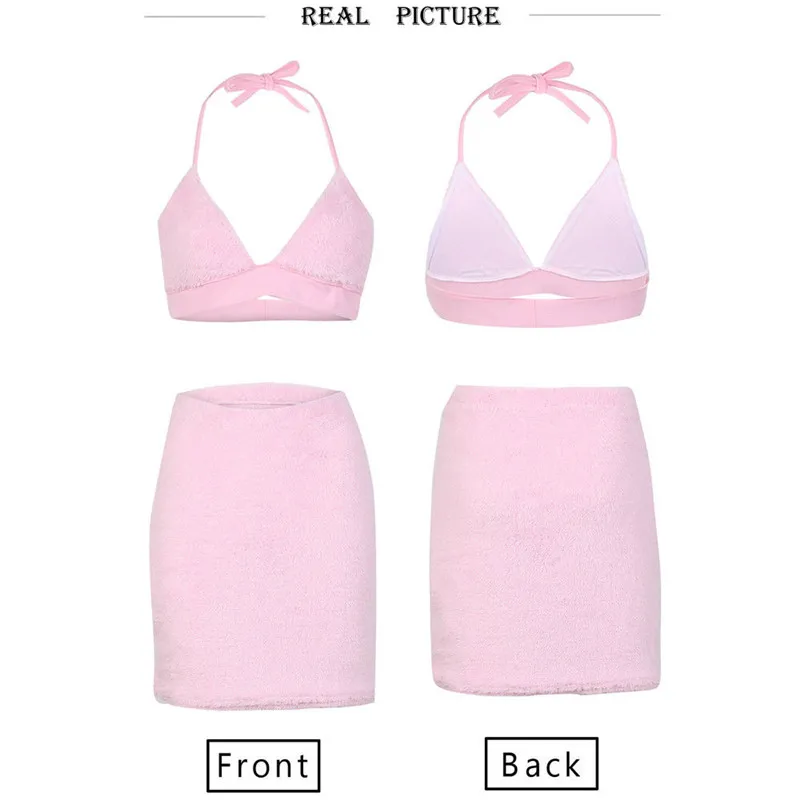 Комплект женской одежды из 2 предметов сексапильный бюстгальтер без рукавов с