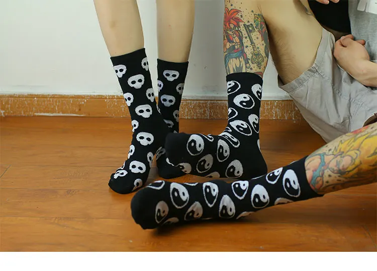 Imincnn 1 пара Yin Yang Taiji Eyeball hiphop Harajuku милые Patter лодыжки носки хипстер Скейтборд