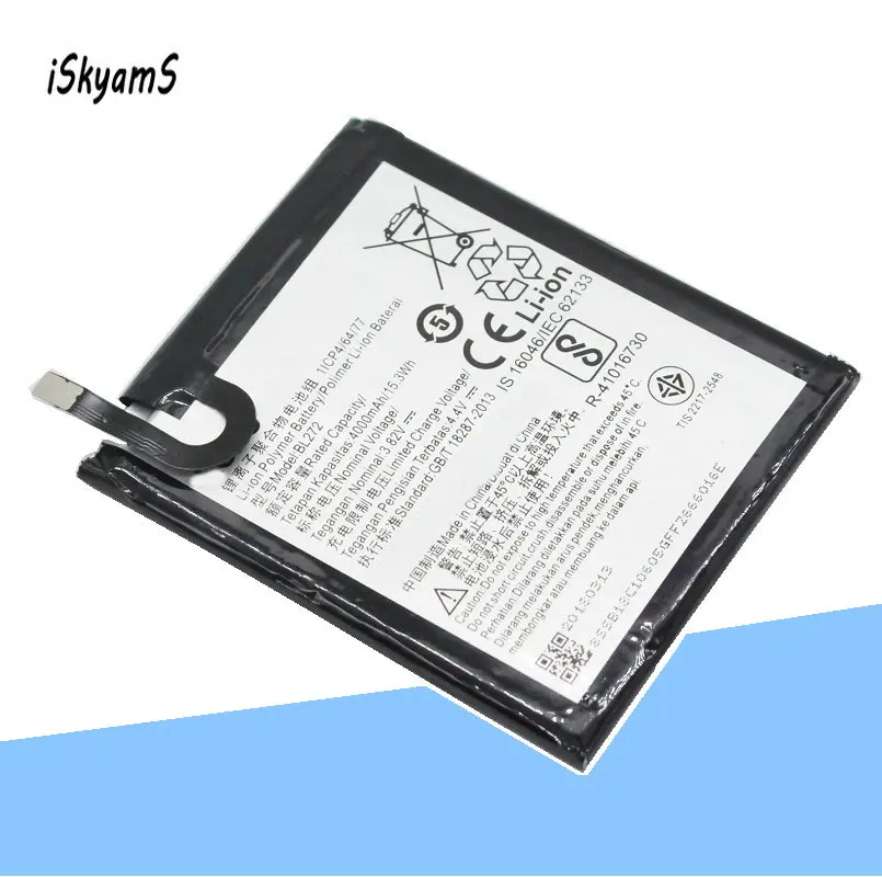 ISkyamS 1x4000 мАч BL272 высококачественный Сменный аккумулятор для телефона Lenovo Vibe K6 Power
