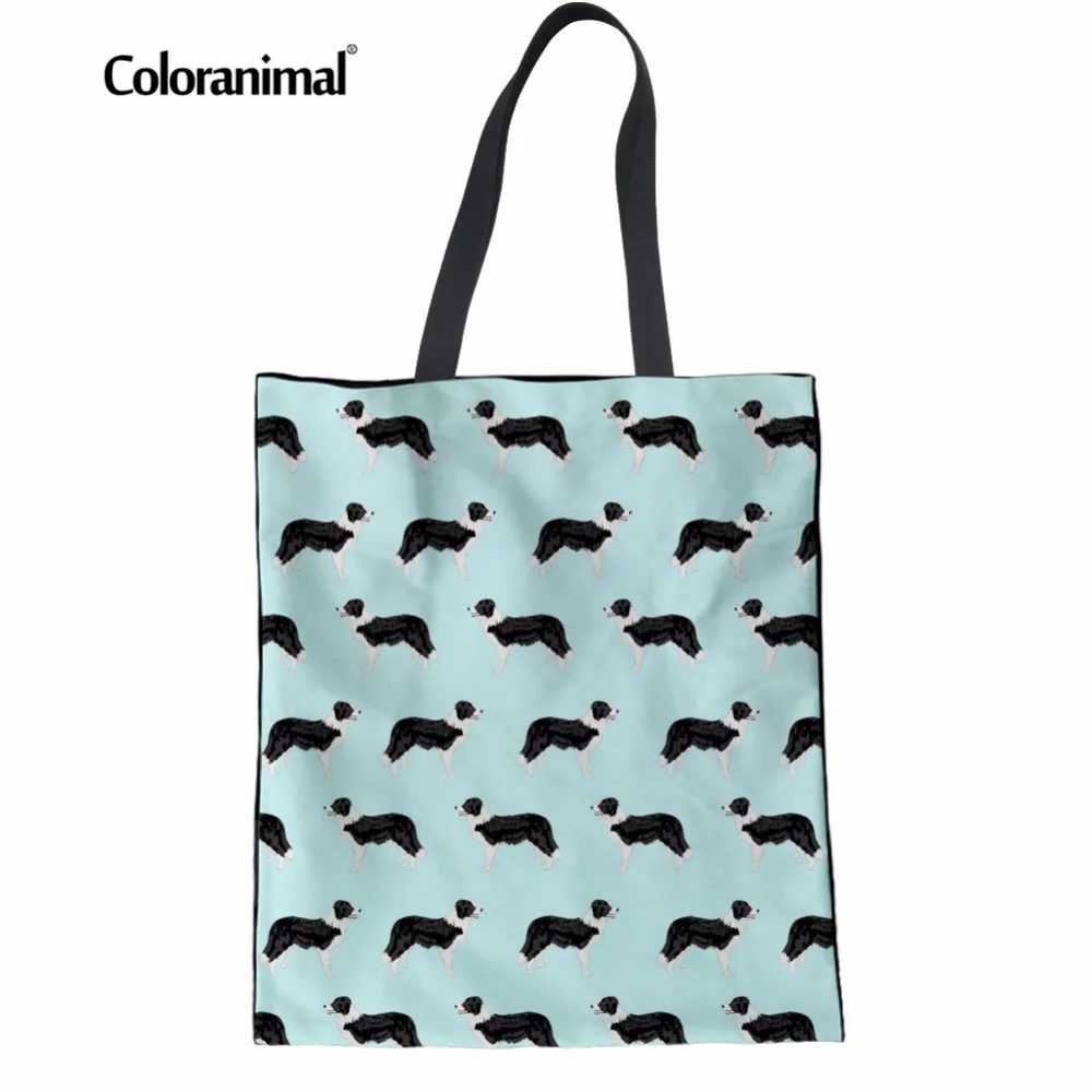 Экологичные женские сумки для покупок Coloranimal повседневные холщовые льняные с