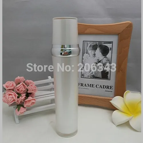 120 мл жемчужно белый акрил баррель типа бутылка для лосьона или эмазии сыворотка