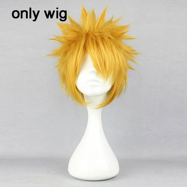Only wig Наруто косплей костюмы аниме Наруто наряд для мужчин шоу костюмы японские мультяшные костюмы куртка Наруто топ брюки взрослые и парики - Цвет: Only wig