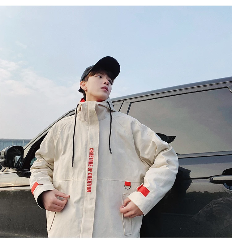 Хаки Куртка карго для мужчин японский Swag Хип Хоп куртки в уличном стиле для мужчин s повседневное Erkek Монт пальто Heren Kleding Панк Rave одежда 5J84