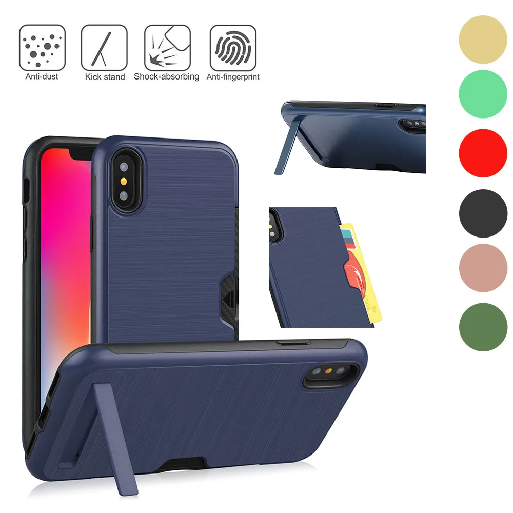поддержка Чехол для телефона Подставка держатель чехол iPhone 7 8 Plus XR X XS MAX слот карт