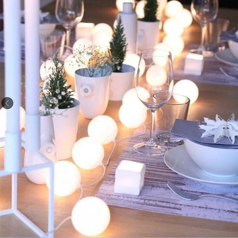 5 м LED строка см большой Размеры шар света лампы Шторы гирлянда для феи Свадебные