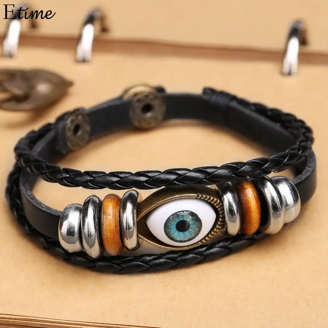 Fanala браслет для женщин и мужчин унисекс Плетеный турецкий голубой глаз новые