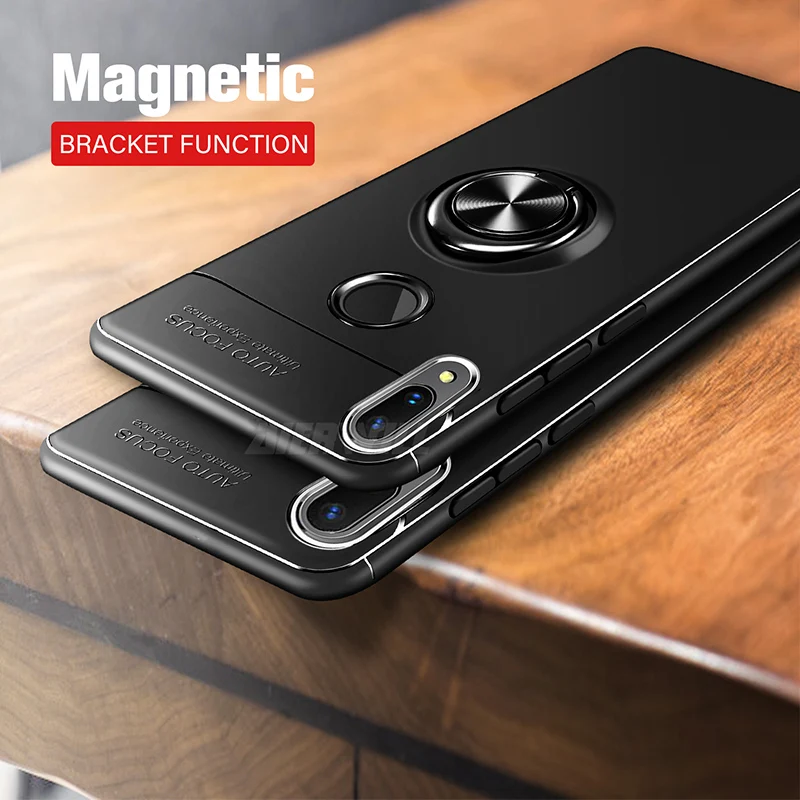 Armor Case For Samsung Galaxy A30 Silicone Finger Ring Holder Soft Bumper Back Cover Phone Cases |