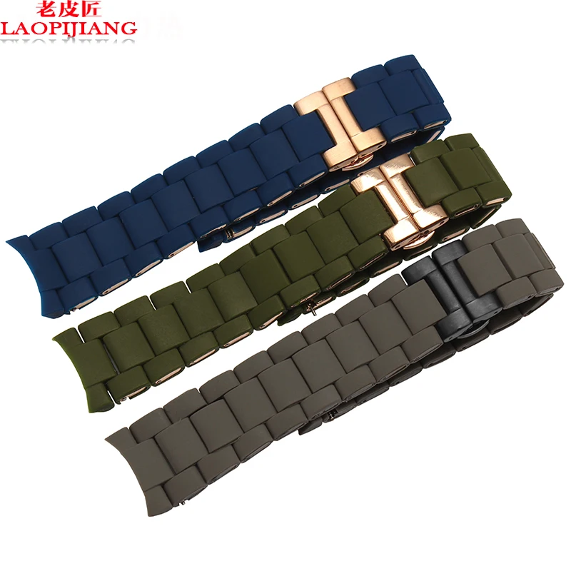 Laopijiang 23 мм ar5920 AR5890 AR5905 силиконовый ремешок для часов синий - Цена: 