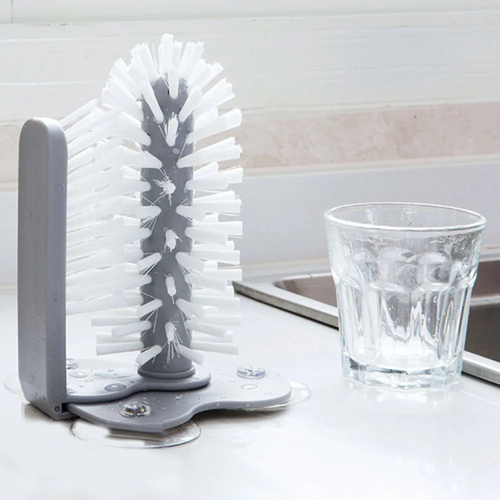

Creative New Suction Wall Lazy Cup Brush Glass Cleaning Brush Kitchen Rotating Water Cup Tea Cup Brush Rotating Cup Teacup Brush