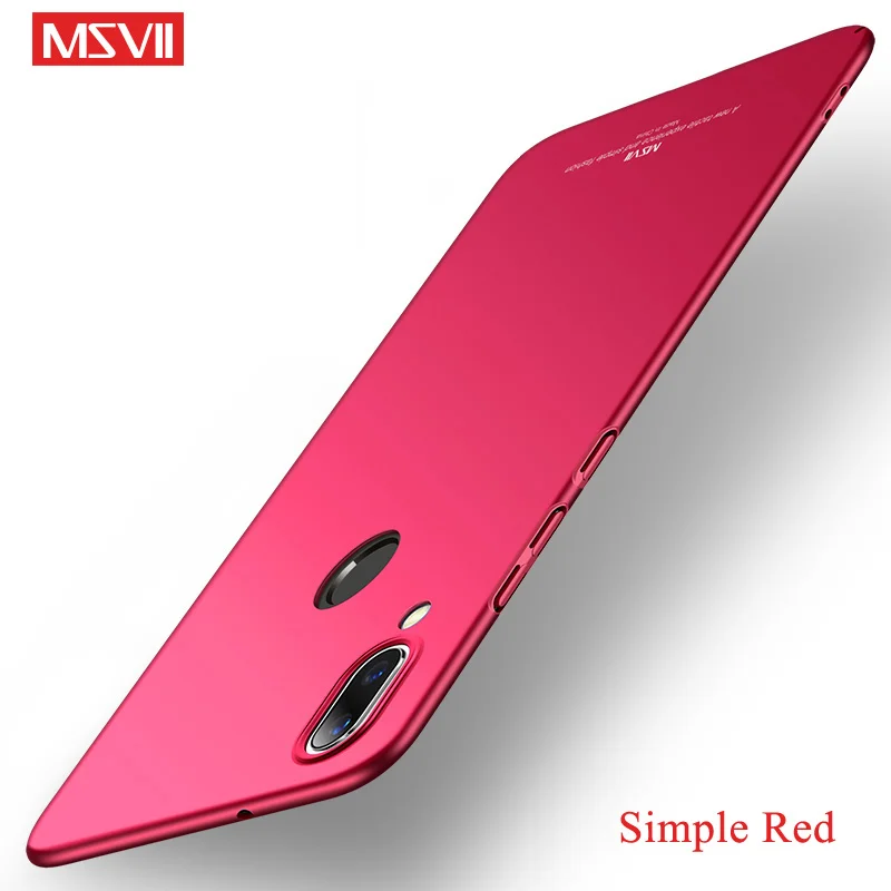 Simple Red Чехол Msvii для huawei P Smart чехол тонкий матовый Coque P Smart+ Чехол Жесткий PC чехол для huawei P Smart Plus чехол s - Цвет: Simple Red