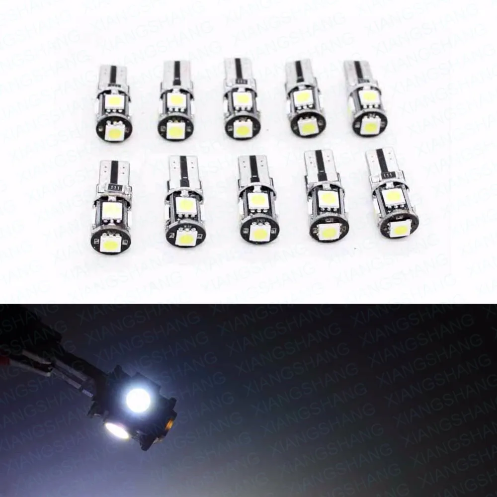 

10pcs white auto wedge T10 smd canbus 5smd T10 LED canbus car led T10 canbus w5w 194 error free automotive License Plate Light