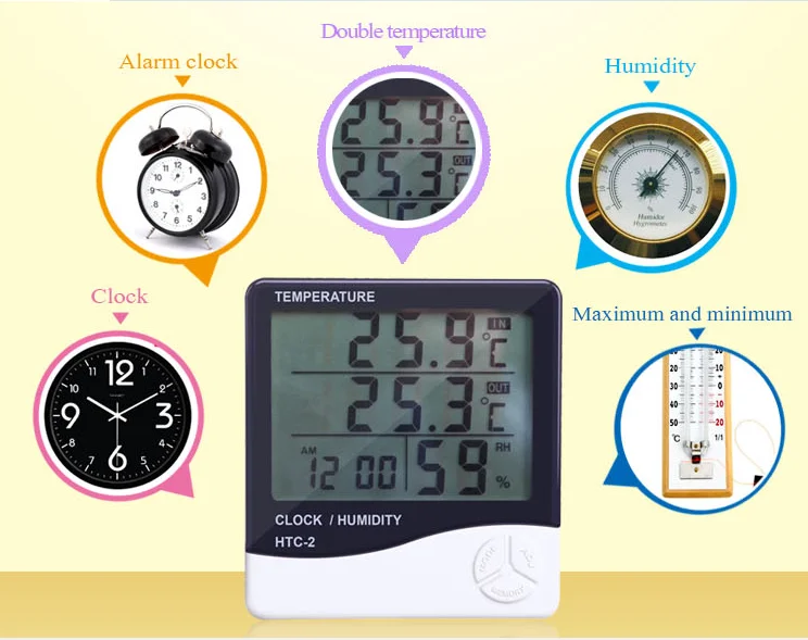 Крытый Цифровой термометр гигрометр открытый электронный ЖК-дисплей измеритель