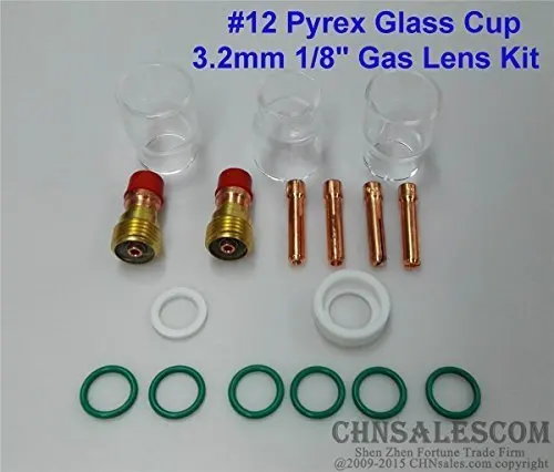 CHNsalescom 17 шт. набор для сварки TIG Stubby газовые линзы #12 чашка пирекс Tig 18/26/1/8 &quot3 2