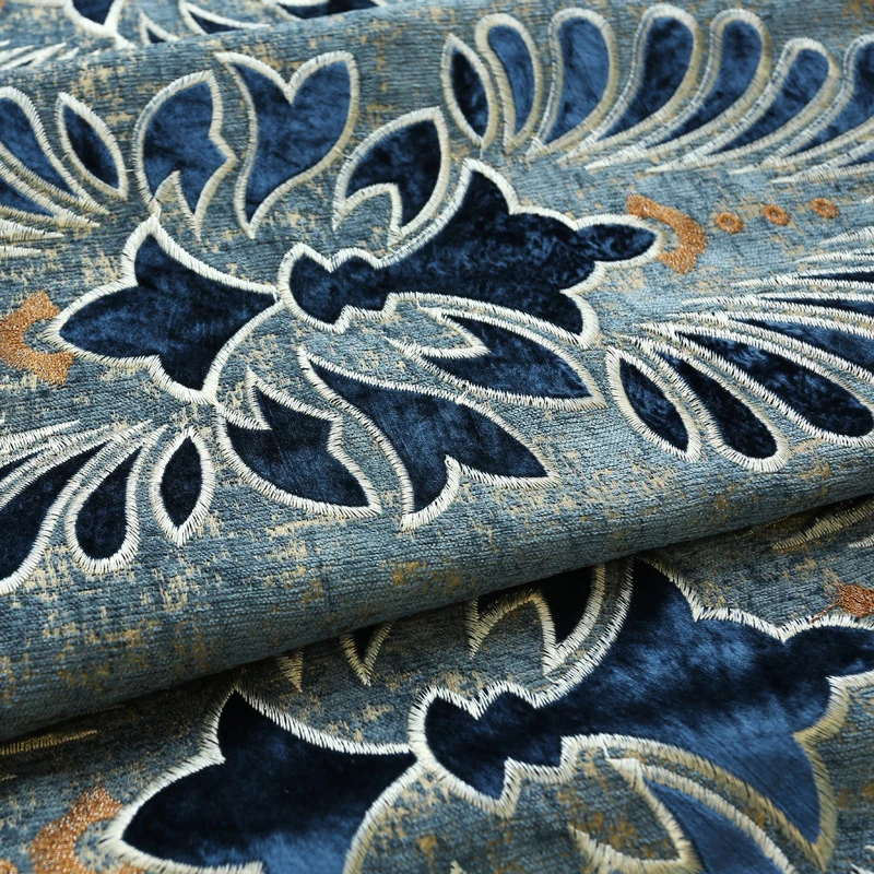 

European Modern Embroidery Window Curtains for Living Room Factory Floral Blackout Curtain Luxury Fabric Tulle Curtains