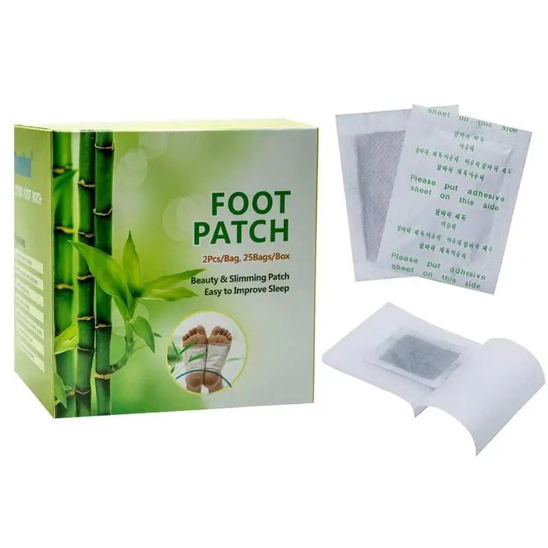

Bamboo Vinegar Foot Patches Detox 50Pcs/set Beauty Slimming Feet Care Improve Sleep Adhesive Cleansing Foot Patches Feet Care