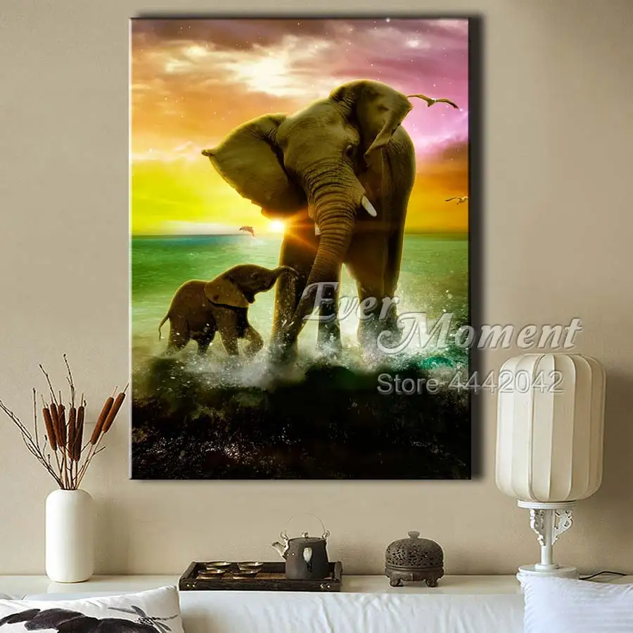 Когда-нибудь момент алмазов картина с изображением слона ручная работа площадь