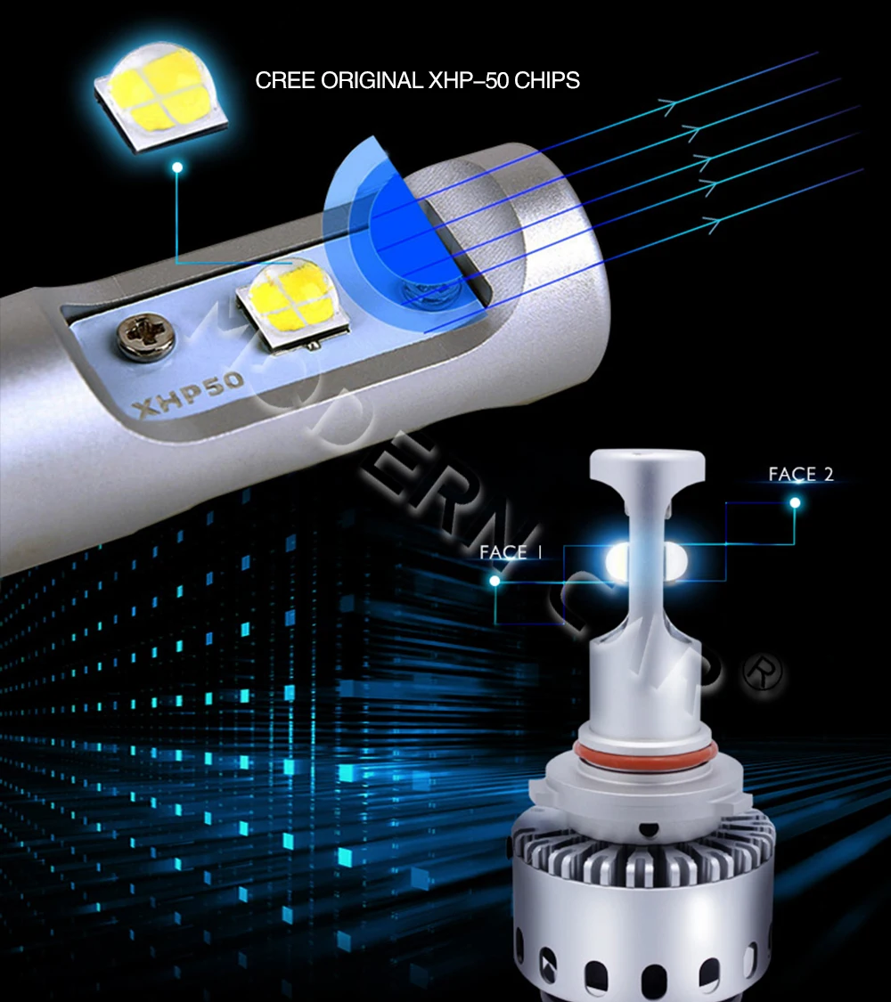 MODERN CAR XHP50 ZES mini size auto headlight H1 H7 H4 H11 led bulbs wireless design 12v headlamp light for 24v trucks | Автомобили и
